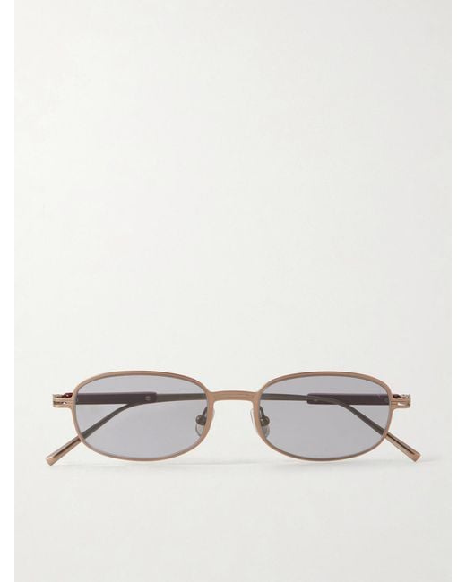 Brunello Cucinelli Metallic Square-Frame Titanium Sunglasses