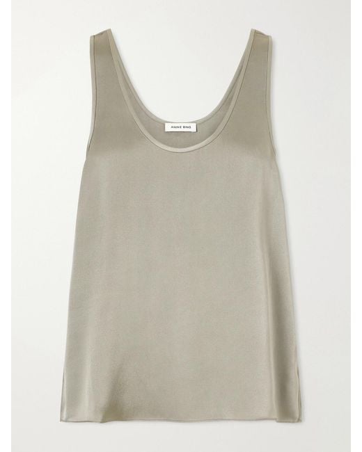 Anine Bing Natural Lea Silk Tank