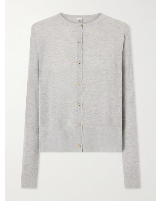 Totême Gray Lyocell-Blend Cardigan