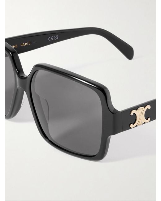 Céline Black Triomphe Oversized Square-Frame Acetate Sunglasses