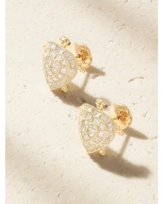 Yvonne Léon Natural Tortue Coeur 9-Karat Diamond Earrings