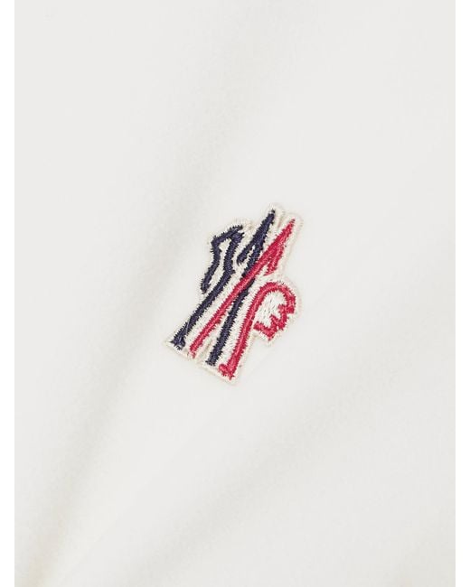Moncler White Appliquéd Hooded Fleece Jacket