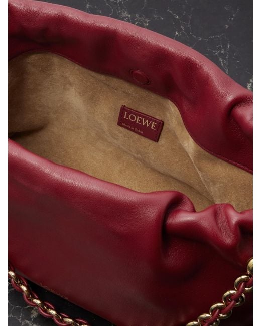Loewe Red Flamenco Leather Clutch