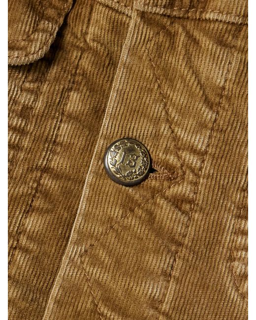 R13 Natural Trucker Fleece-Trimmed Cotton-Blend Corduroy Jacket