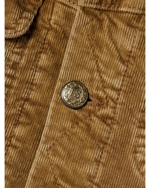 R13 Natural Trucker Jacke Aus Cord Aus Einer Baumwollmischung Mit Fleecebesatz