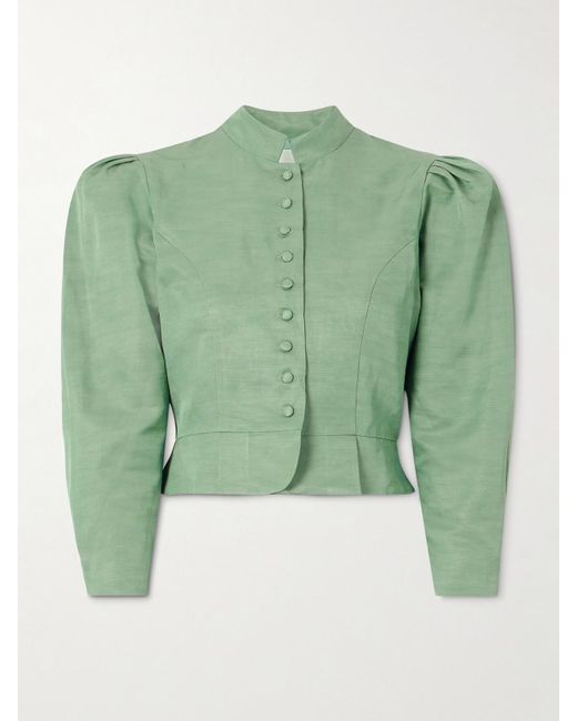 D'Estree Green Amoako Cropped Woven Jacket