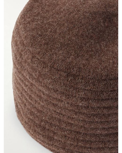 Loro Piana Brown Alicia Ribbed Wool-Felt Beanie