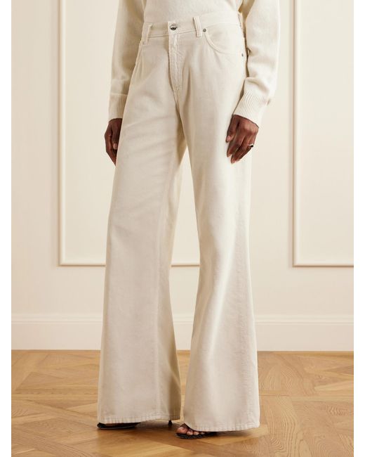 Haikure Natural Clara Cotton-Courduroy Wide-Leg Pants