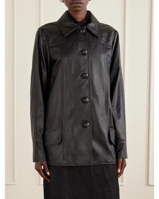 Anna Sui Black Paneled Leather Jacket