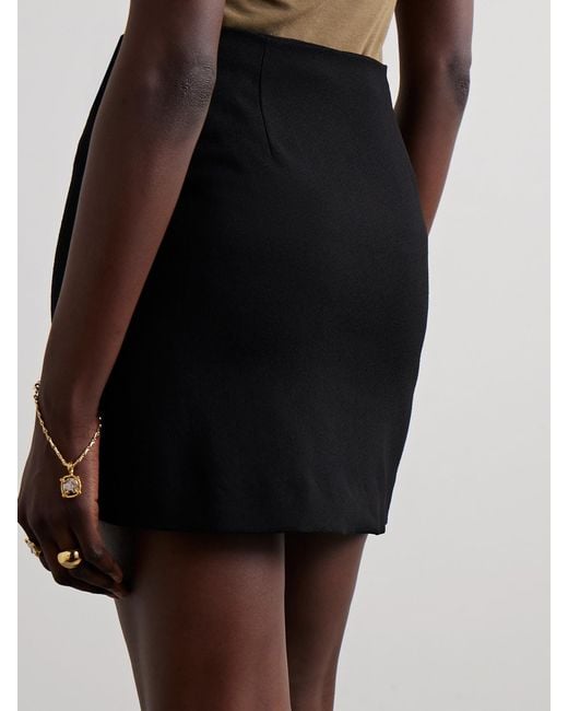 Matteau Black Wool-Blend Crepe Mini Skirt