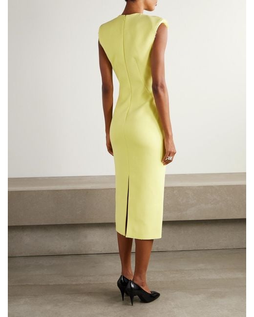 Givenchy Yellow Wool-Blend Midi Dress