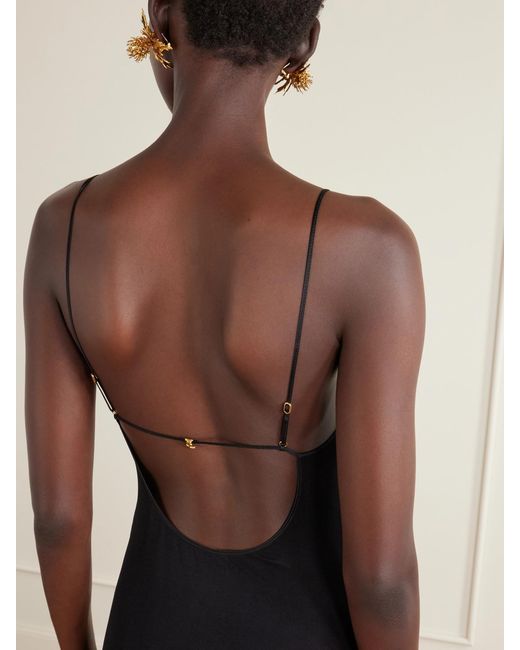Saint Laurent Black Jersey Midi Dress