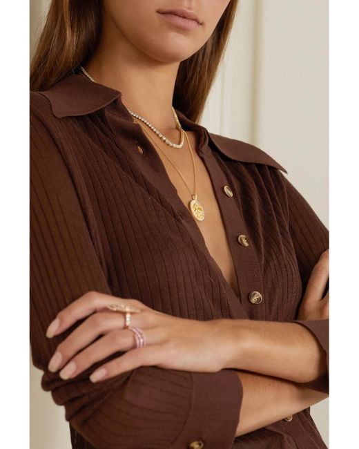 Anita Ko Metallic Zodiac Large 18-Karat Diamond Necklace