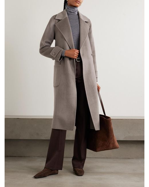 Joseph Gray Arline Belted Wool And Cashmere-Blend Coat