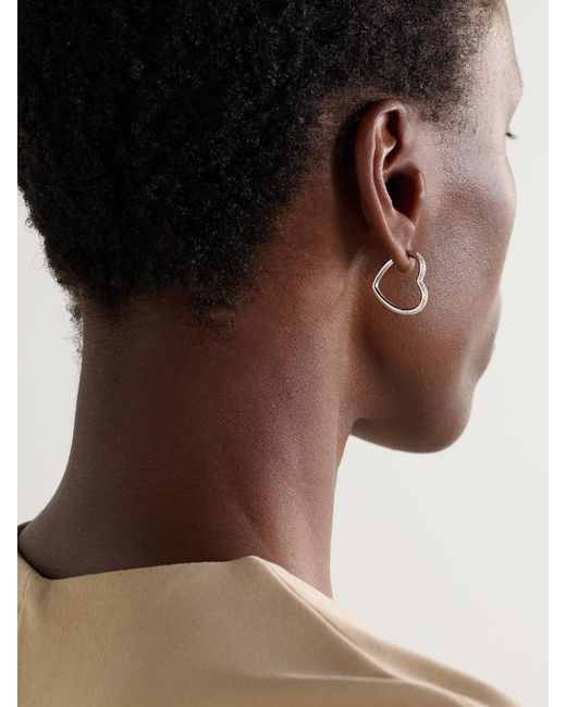 Yvonne Léon Natural Créole Coeur 18-Karat Diamond Single Hoop Earring