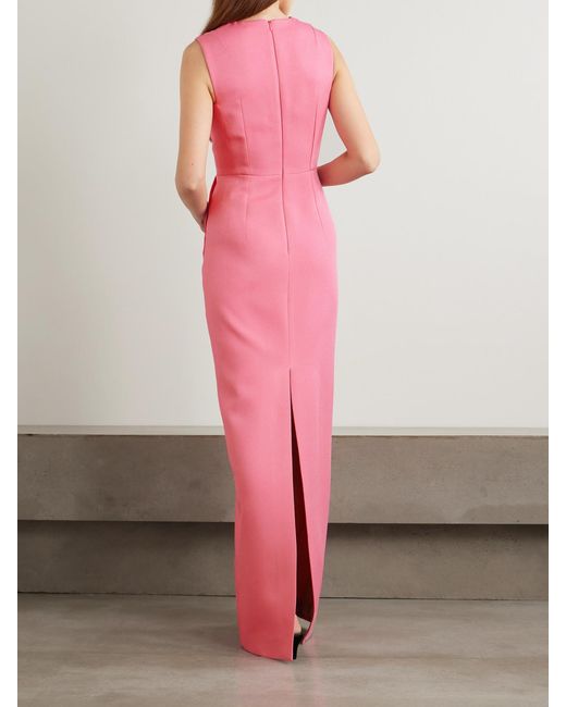 Emilia Wickstead Pink Juulia Asymmetric Crepe Gown