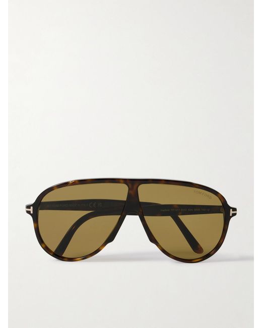 Tom Ford Aviator-Style Tortoiseshell Acetate Sunglasses in  display picture 1