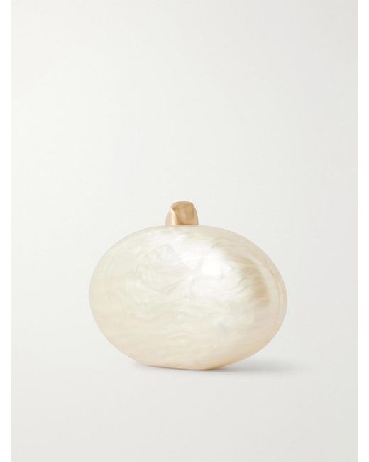 Cult Gaia Natural Eviana Marble-Effect Clutch