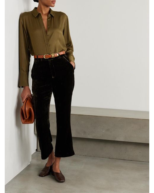 FRAME Green The Standard Silk Shirt