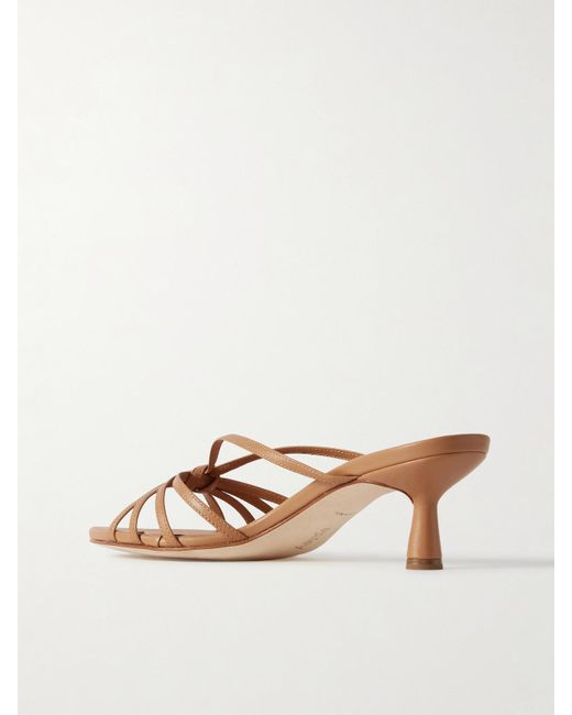 Aeyde Brown Abby Knotted Leather Sandals