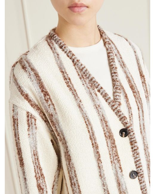 Loro Piana Natural Wave Guava Striped Bouclé Jacket
