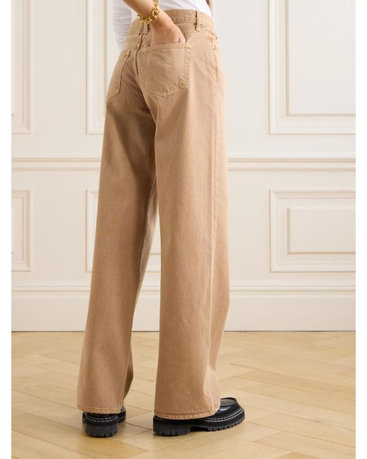 SLVRLAKE Denim Natural Mica Low-Rise Wide-Leg Organic Jeans