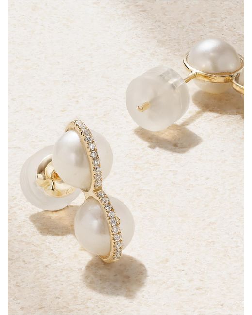 Melissa Joy Manning Natural 14-Karat Recycled, Pearl And Diamond Earrings