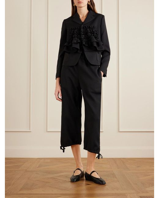 Comme des Garçons Blue Gabardine Wide-Leg Pants