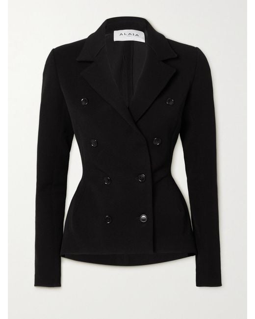 ジャケット Alaia wool gabardine double-breasted jacket Alaïa Archetypes Double-Breasted Stretch-Gabardine Jacket in
