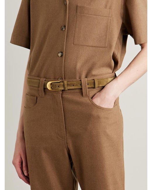 Khaite Natural Dome Suede Belt