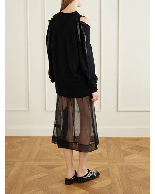 Simone Rocha Black Bow-Detailed Cashmere Sweater