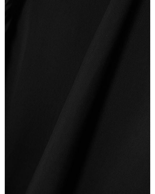 BERNADETTE Black Clara Draped Crepe Gown
