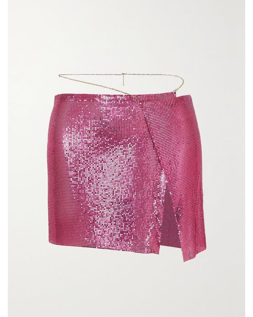 Rosantica Pink Mermaid Chainmail Mini Skirt