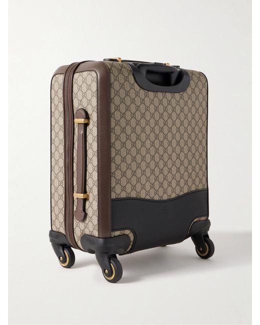 Valise En Toile Enduite Imprimée À Finitions En Cuir Savoy Gucci en coloris Metallic