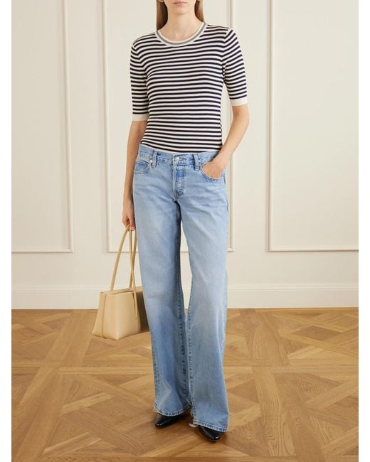 FRAME Blue The Low-Rise Wide-Leg Jeans