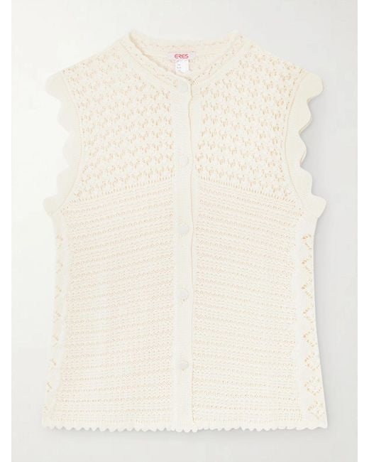 Eres Natural Aurora Crochet-Knit Top