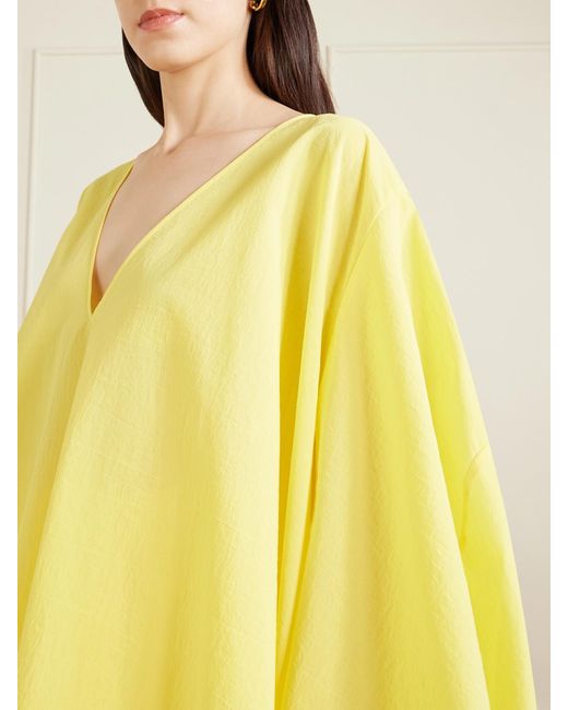 Jacquemus Yellow Paysan Oversized Cotton-Blend Mini Dress