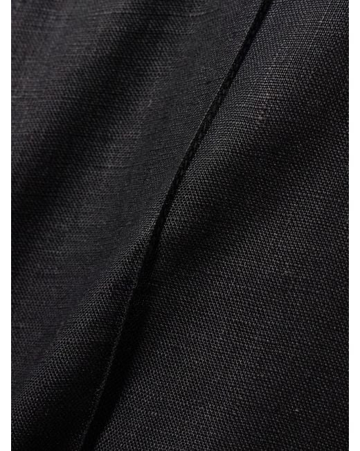 ANDRES OTALORA Black Encontrarte Linen Wide-Leg Pants