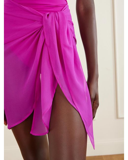 SARA CRISTINA Pink Silk-Chiffon Pareo
