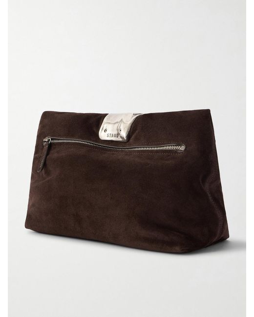 Staud Black Cuff Suede Clutch
