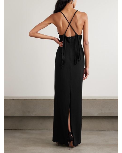 Solace London Black Milly Cutout Crepe Gown