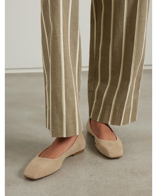 Aeyde Natural Ida Suede Ballet Flats