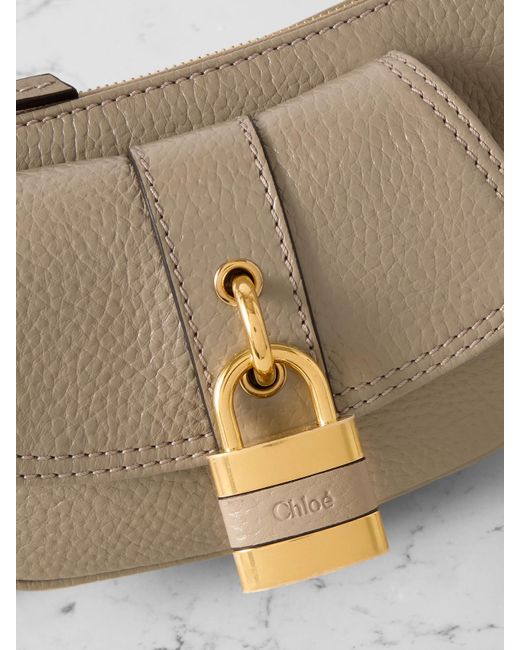 Chloé Natural The 99 Schultertasche Aus Strukturiertem Leder Mit Verzierung