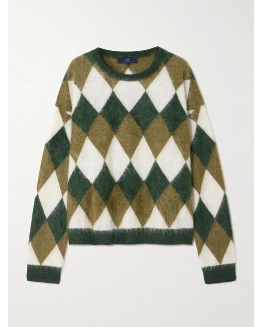 arch4 Green Leon Pullover Aus Gebürstetem Biokaschmir Mit Argyle-Muster