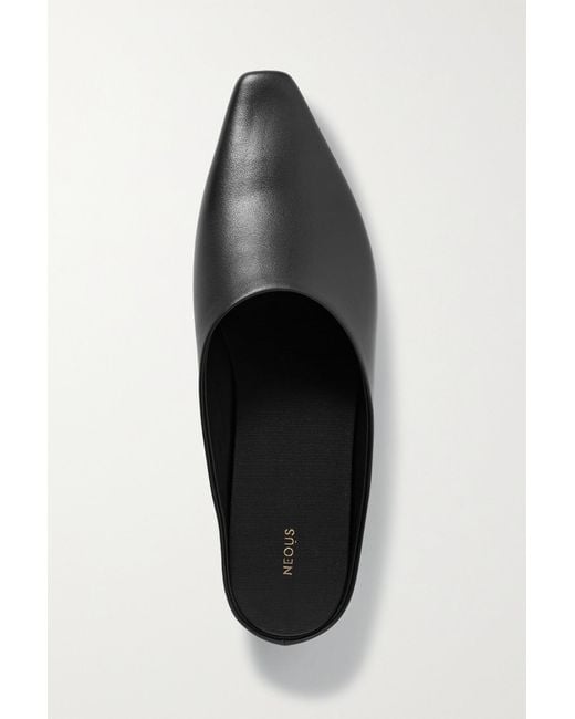 Neous Black Alba Leather Slippers
