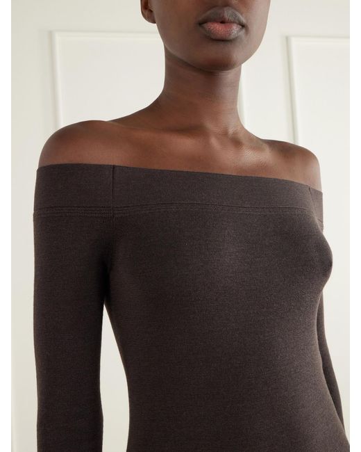 Tom Ford Black Wool And Silk-Blend Midi Dress
