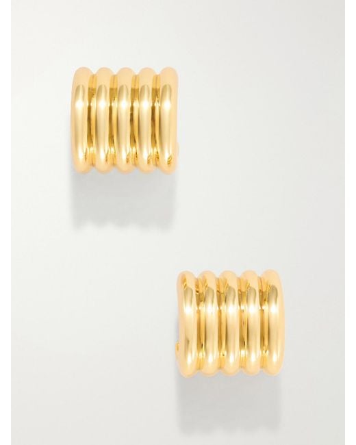 DEHANCHE Metallic Hollyhock Small-Tone Earrings
