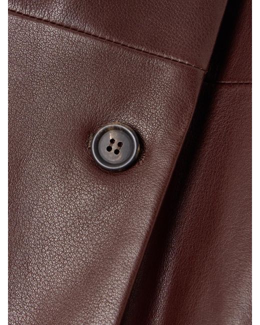 Brunello Cucinelli Brown Belted Leather Jacket