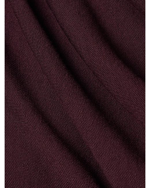 Khaite Purple Coast One-Shoulder Wool-Blend Maxi Dress