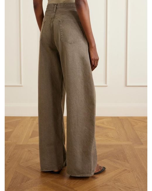 Ssstein Natural Deformation High-Rise Wide-Leg Jeans